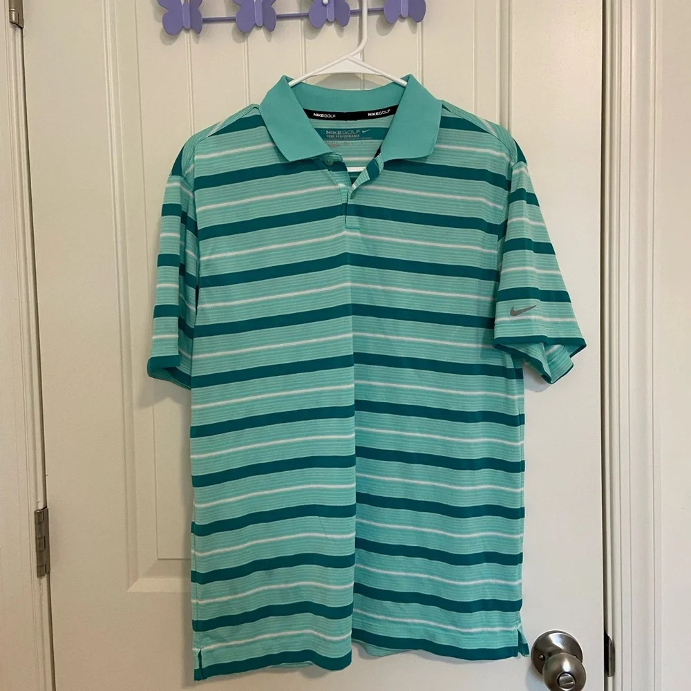 EUC | Nike Golf men’s tour performance dri-fit striped polo shirt‎ — medium